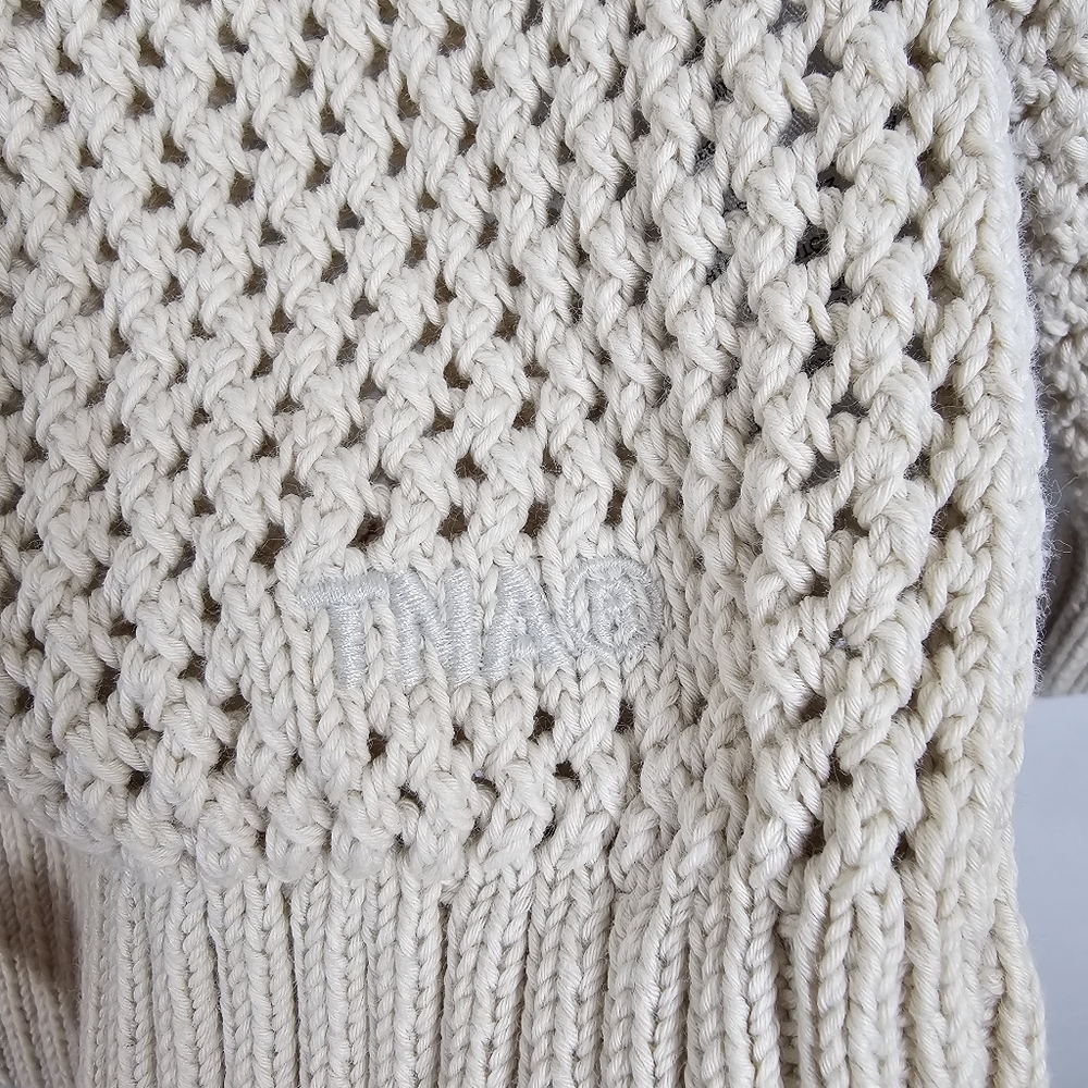 Aritzia Open-Weave Crewneck Sweater in Cream - Picture 6 of 10